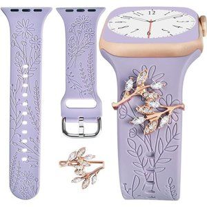 NEW Purple Apple Watch Band with Bling Charms